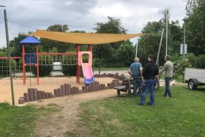 2. Bauabschnitt(Fertigstellung) Sonnensegel am Spielplatz 12.06.2025